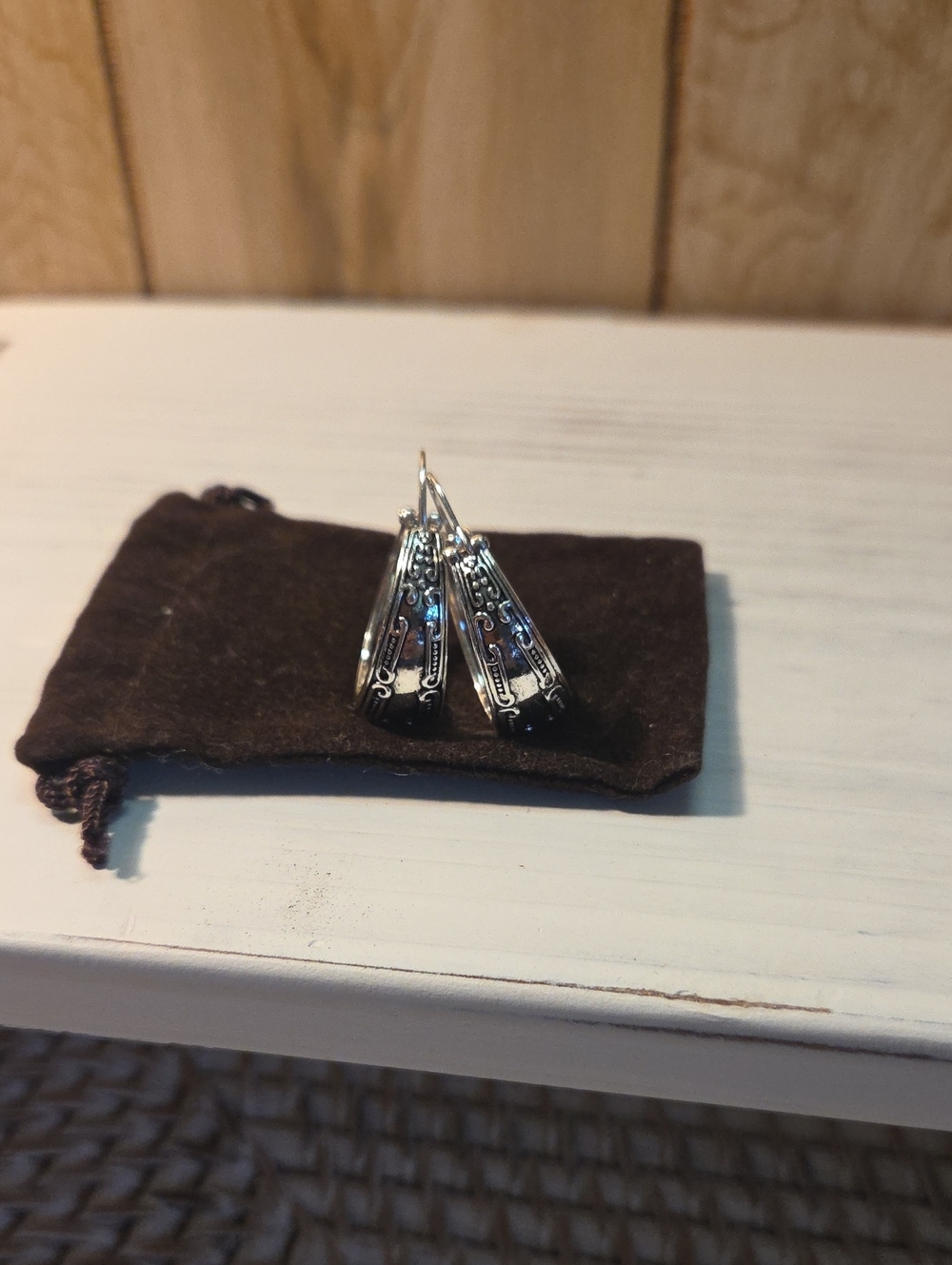 Silver Spoon Filigree Drop Earrings in Silver